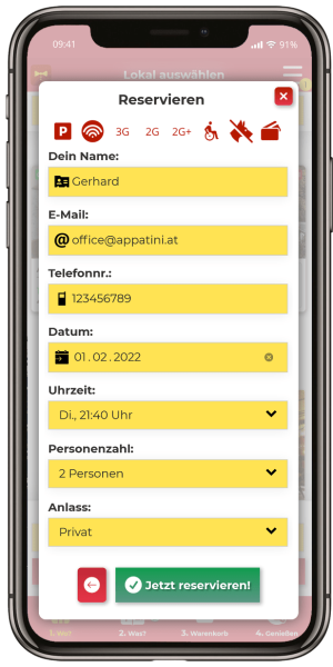 Reservierungssystem inklusive